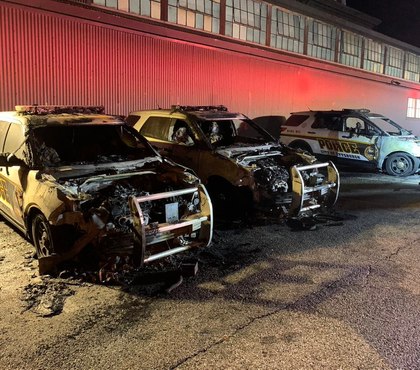 Arson suspected after fire destroys 3 Pittsburgh police vehicles outside training facility