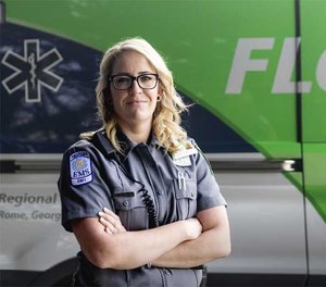 Floyd Medical Center EMT Desiree Hartmann rescued several people from a burning vehicle while off duty last month.