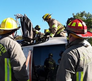 Practice good stabilization techniques with cribbing and struts. See if the tow companies can place a vehicle on its side or on its top for the training.