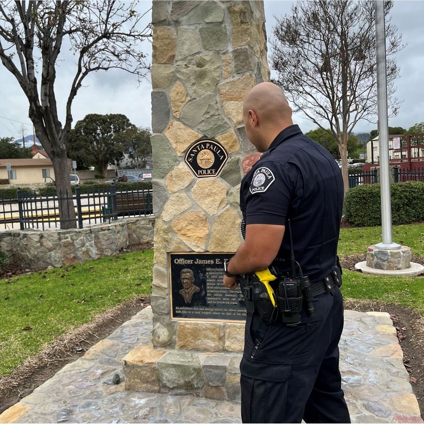 The Santa Paula (Calif.) Police Department's memorial monument.