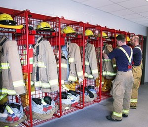 Today’s firefighters need storage space that allows gear to properly dry after washing. (image/GearGrid) 