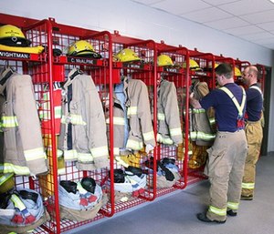 Today’s firefighters need storage space that allows gear to properly dry after washing. (image/GearGrid) 