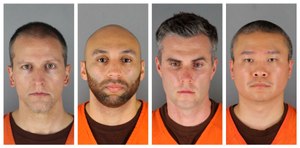 This combination of photos shows from left, former Minneapolis police officers Derek Chauvin, J. Alexander Kueng, Thomas Lane and Tou Thao. (Hennepin County Sheriff's Office via AP)