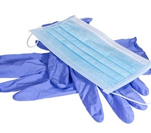 Examples of some of the personal protective equipment being provided to first responders during the new coronavirus pandemic are displayed during a news conference, Tuesday, March 24, 2020, in Chicago.