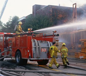 Getting water on the fire quickly and efficiently is made easier by automated pump operations. (image/Getty)