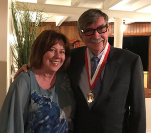 Gordon Graham, pictured with his wife, Renee, at the ceremony for the 2018 Howard W. Rayon Distinguished Service Award.