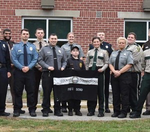 Grayson Lawlor with his new colleagues.