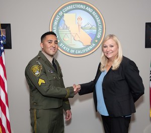 Correctional Sergeant Hector Villareal and CDCR Secretary Kathleen Allison.