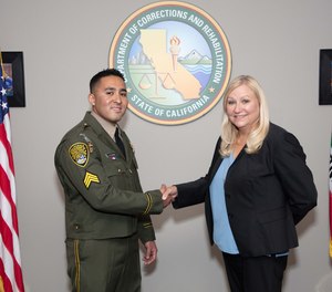 Correctional Sergeant Hector Villareal and CDCR Secretary Kathleen Allison.