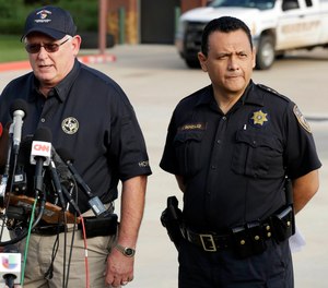 Harris County Sheriff Ed Gonzalez, right, during a news conference in 2017. Harris County Sheriff Ed Gonzalez announced Sunday that prosecutors had arrested and charged 20-year-old Eric Black Jr. with capital murder in the death of 7-year-old Jazmine Barnes on Dec. 30