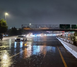 Long Island Expressway in New York City shut down due to flash flooding from Post-Tropical Storm Ida's landfall.