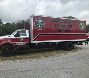 Pasco County FR's Decon1 truck carries an extra set of gear for each firefighter. (Pasco County FR)