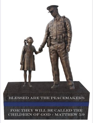 A rendering of the memorial that will be dedicated in the memory of Officer Tom Decker, as well as all fallen officers and officers still serving.