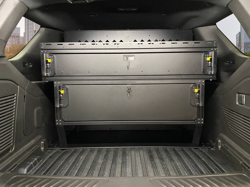 Transforming the vehicle's trunk into an organized storage space, allows for easy inventory checks and prompt access to equipment.