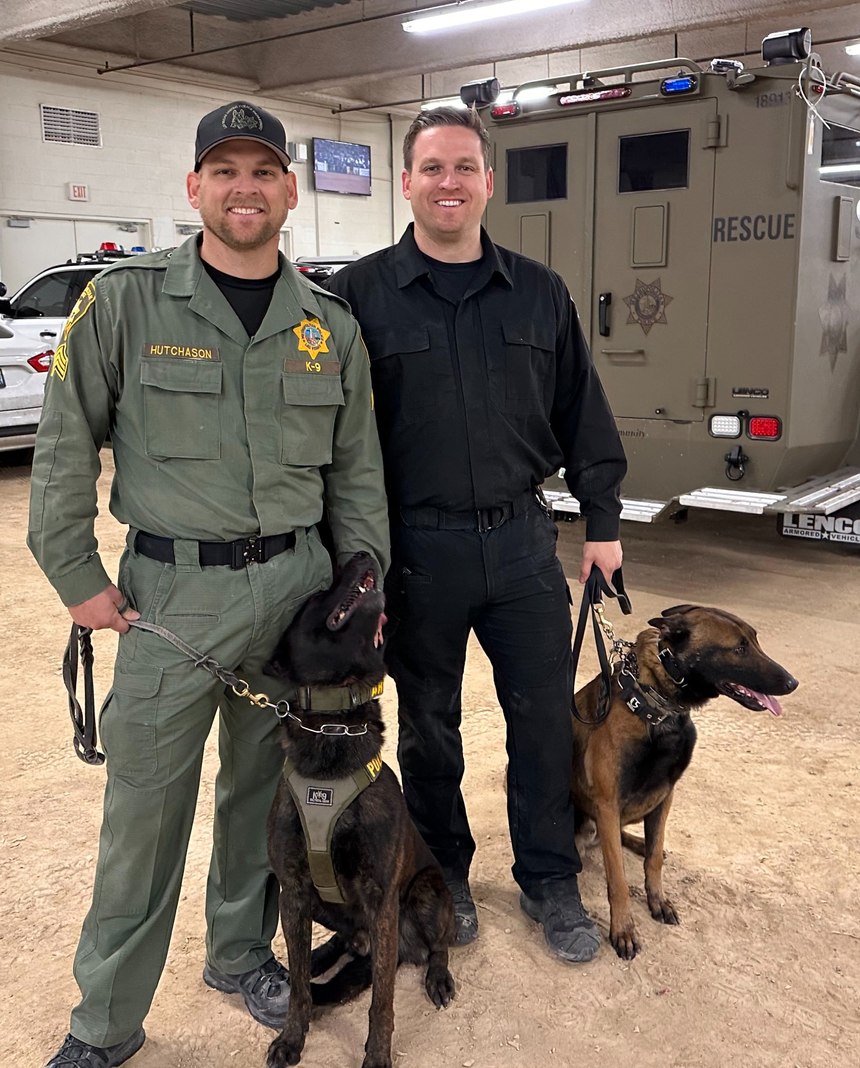 Eric Hutchason, 38, a Las Vegas Metro K-9 sergeant, had his 5-year-old Dutch shepherd in the competition, while his younger sibling David Hutchason, 33, of the Fresno Police Department in California, had his 3-year-old Belgian Malinois, Jack, competing as well.