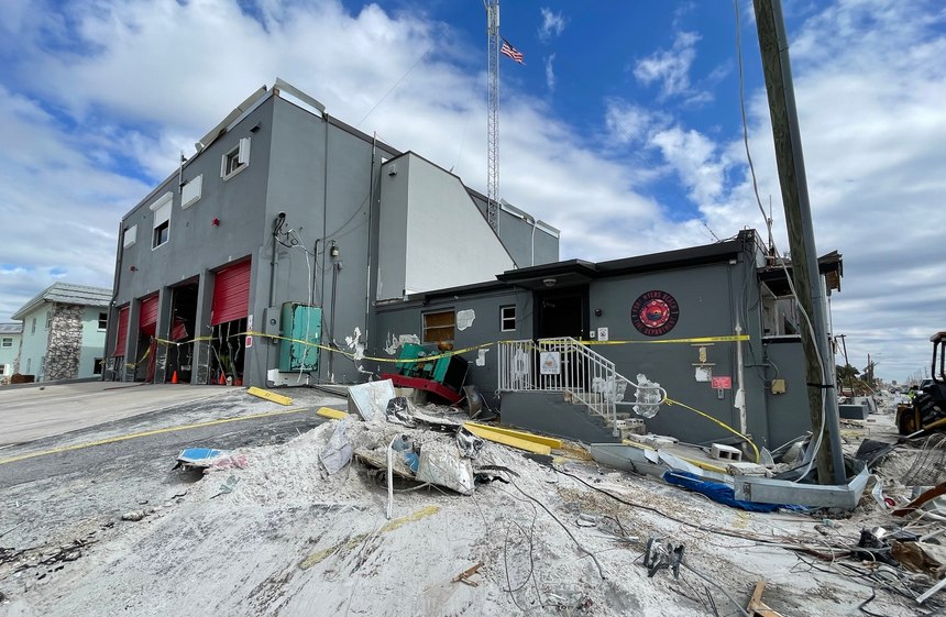 Fort Myers Beach Fire Station 31 was all but destroyed by the storm surge.