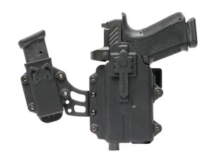 The Photon holster features an ambidextrous draw, can be configured for both IWB or OWB carry, and accommodates lights, optics, and high sights.
