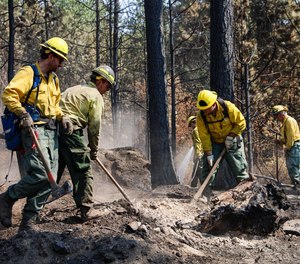 Mason County Strike Team mopping up in Gray Fire.