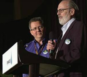 Jack Stout was honored with son Todd at the Pinnacle EMS Leadership Conference.