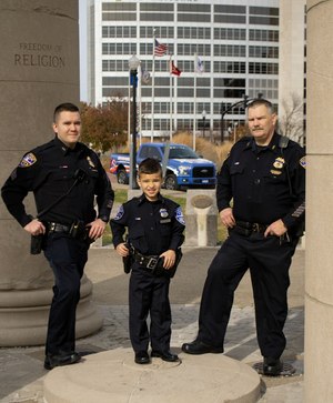 Sgt. Matt Karges, left, with his son, Nolan, middle, and his dad, Ted Karges, Sr.