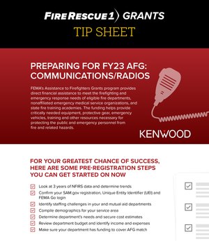 Download the tip sheet on preparing your AFG grant application for radios.