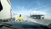 Video: Out-of-control semi narrowly misses hitting Wyo. trooper by inches