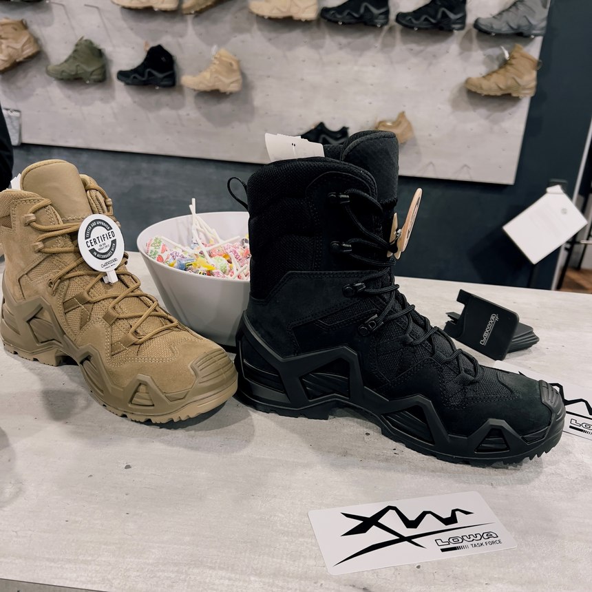 Lowa Boots is celebrating 100 years, and the company poured its experience into the Zephyr MK2 GTX Series. They have an external stiffening feature called the Monowrap Stabilty. This is additional protection for the officer.