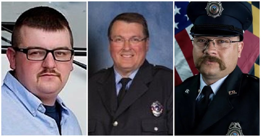 Left to right: Hagerstown Fire Department (Washington County, Maryland) Fire Apparatus Operator and Clear Spring Volunteer Fire Department Chief Zachary Reid; New Tripoli Fire Company Firefighter Marvin Gruber; Frederick County (Maryland) Division of Fire and Rescue Firefighter Zachary Paris.