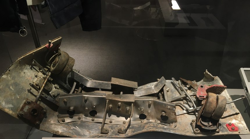 Among the 20+ artifacts on display are airplane fragments from Flight 93, a steel beam from the World Trade Center, a limestone block from the damaged section of the Pentagon and part of the damaged food cart from Flight 93.