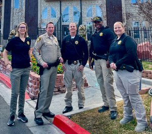 Left to right: Crime Prevention Specialist Cynthia Raichel, Captain Reggie Rader, COP Sergeant Matthew Arnold, COP Officer Okechukwu Meke and COP Officer Kara Mahon worked to educate the owner, management and residents about how to boost security on the property.