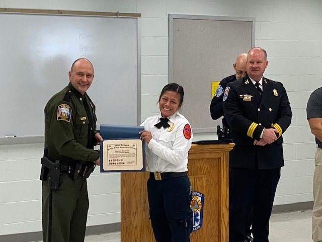 A Chesterfield County Police Department Deputy Chief and a Richmond Ambulance Authority member on graduation day.