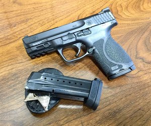 The Smith and Wesson M&P9 M2.0 Compact magazine holds 15 rounds of 9mm ammunition.