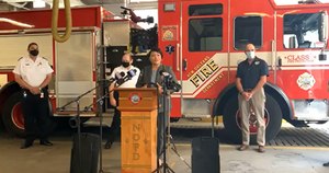 New Orleans Mayor Latoya Cantrell announces the city's SAFER Grant award at a Sept. 8 press conference. Image: Facebook