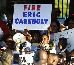 Demonstrators gather during a protest in response to an incident at the pool involving McKinney police officers in McKinney, Texas. (AP Photo)