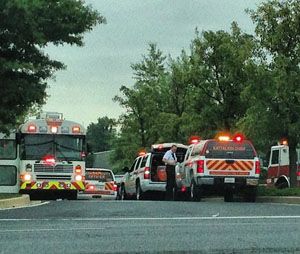 13 hurt in Md. bus, truck collision