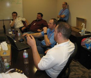 A MedStar project team discusses the testing, purchasing and implementation of a new product (Photo courtesy of Michael Potts, MedStar Mobile Healthcare)