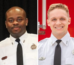 Advanced EMT JaMichael Sandridge (left) and EMT Robert Long and have been terminated from the Memphis Fire Department. Former fire department Lt. Michelle Whitaker was the third employee let go, but her license was not considered for suspension Friday.