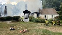 3 FFs hurt battling large Mass. house fire that threatened power lines