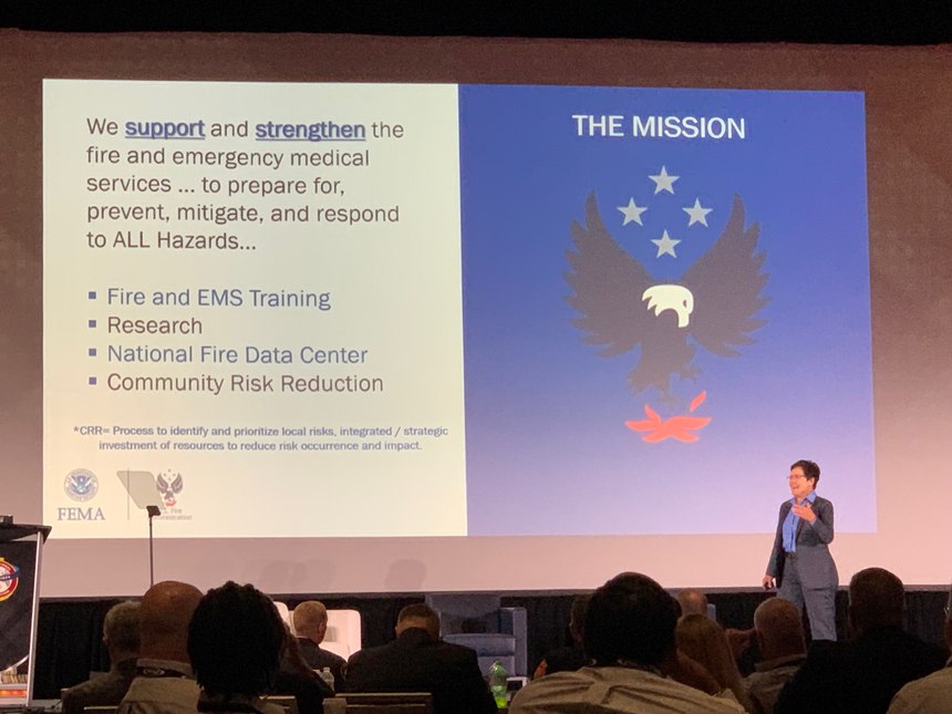 Dr. Lori Moore-Merrell presented her keynote speech at the Fire-Rescue International 2022 conference in San Antonio, Texas.
