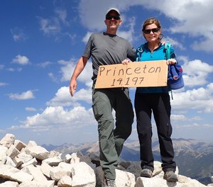 Don and Kris Soltis climbed 14,204 feet to reach the tops of Mount Princeton in Chaffee County, Colorado.