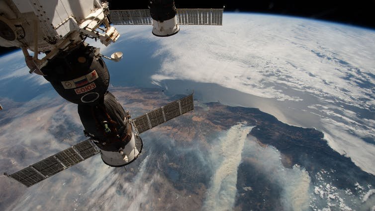 Wildfires seen from the International Space Station.