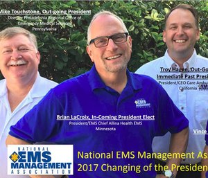 President-elect Brian LaCroix with former presidents. (Photo/NEMSMA)