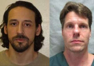 James Newman, left, and Thomas Deering were taken into custody at Miss Carly's, a homeless shelter in Rockford, Ill. (Photo/Portage Police Dept.)