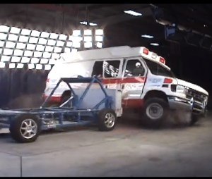 Simulation of a side impact collision at 30 mph