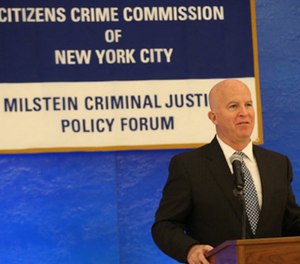 NYPD Commissioner James P. O'Neil speaks hours after a 66-year-old woman was shot by police after attempting to strike a sergeant with a baseball bat in her apartment. (Photo/NYPD)