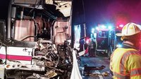 N.Y. bus crash hospitalizes 26, traps driver