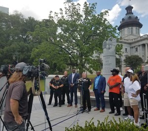 The Richland County Sheriff’s Department publicly pledged “to do no harm” to the communities they serve during a press conference on the grounds of the South Carolina State House in Columbia, Tuesday, May 3.