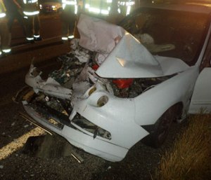 Passenger vehicle slammed into a parked Nash County EMS ambulance