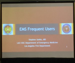 Dr. Stephen Sanko, from Los Angeles, presented on EMS frequent users in the EMS Today new speaker forum.