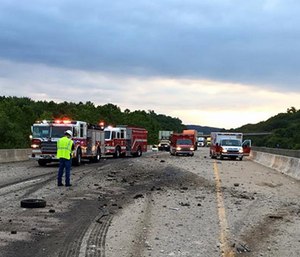 The site of a two-vehicle collision. (Photo/New Market Volunteer FD)